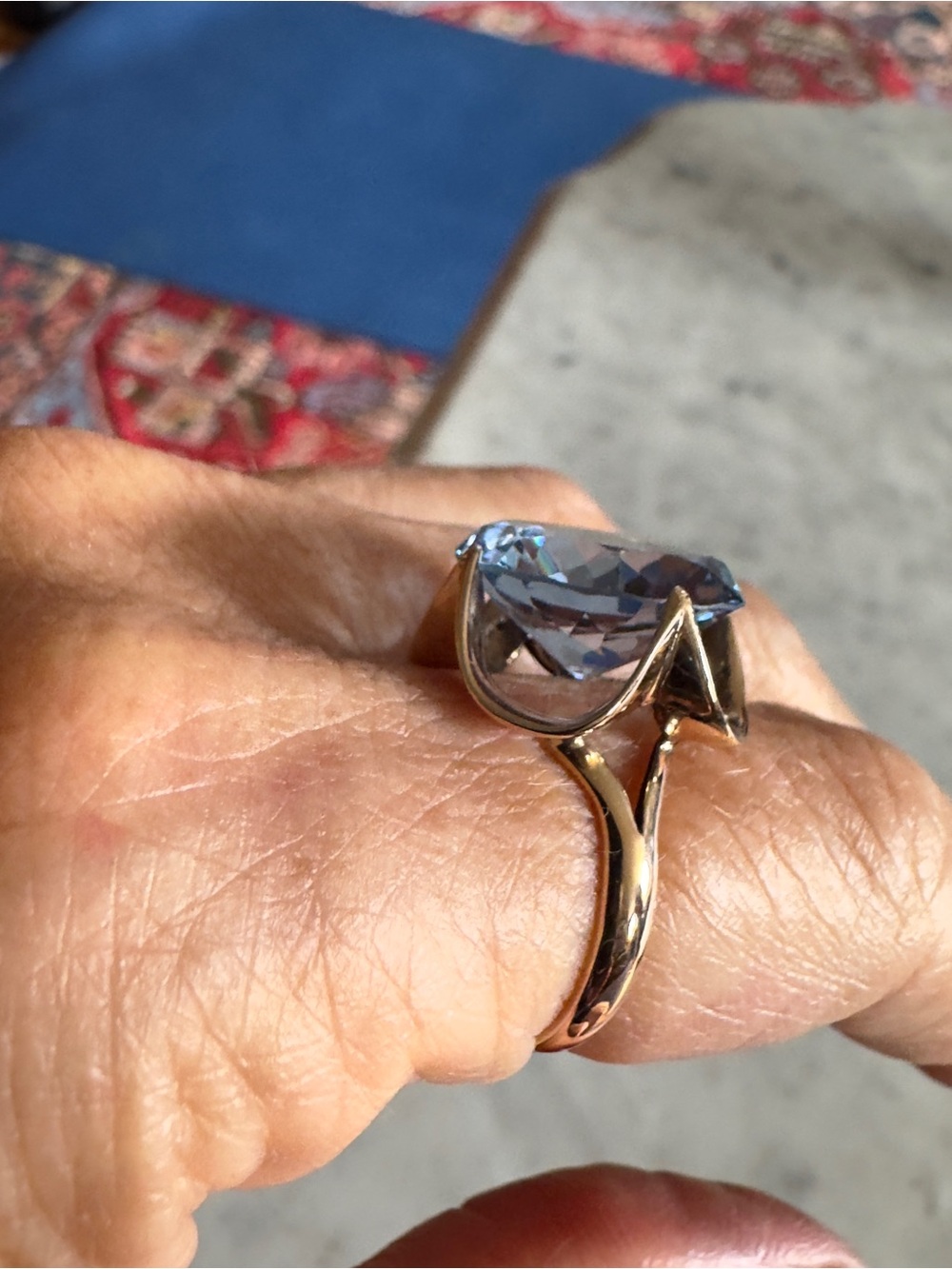 14k Blue Topaz Ring - Picture 8 of 10